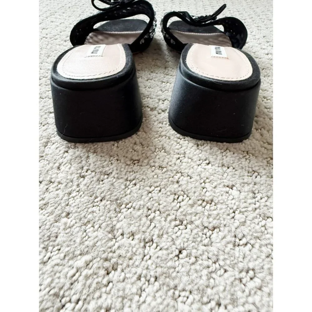 Miu Miu Black Sandals with Silver Embellishments - Picture 7 of 9